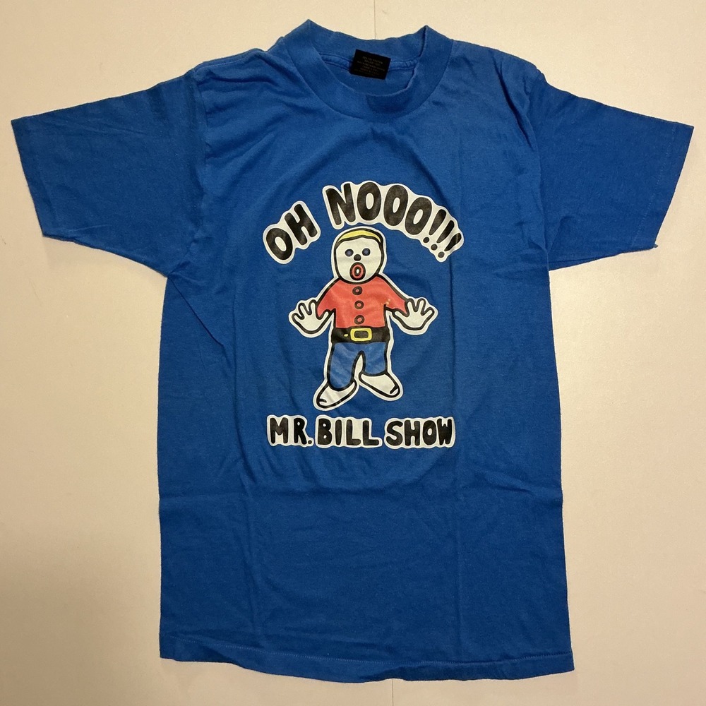 VTG Single Stitch 90s 80s Mr Bill Show T Shirt SNL Comedy M Fits XS Blue